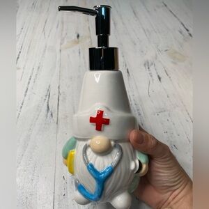 Ceramic Nurse Gnome Soap Dispenser